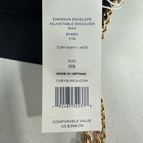 Tory Burch Leather Emerson Shoulder Bag, OS - Navy - Picture 5 of 13